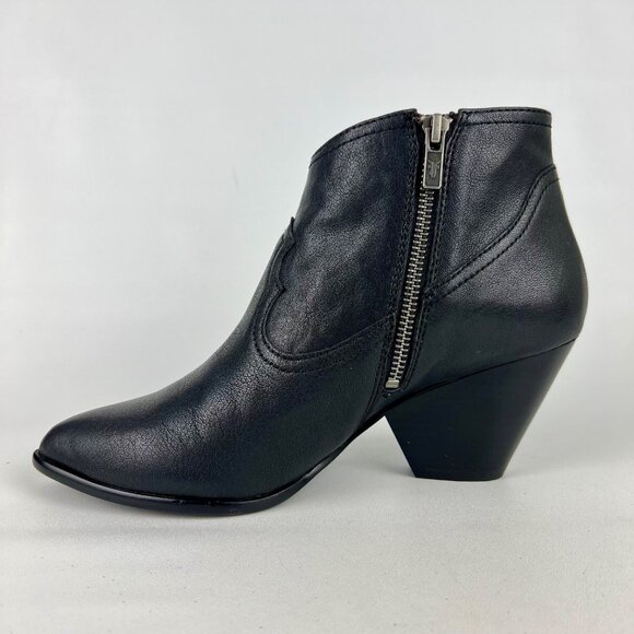 Frye Womens Reina Western Ankle Booties Black Leather Pointy Toe Boots size 9M - Picture 7 of 16